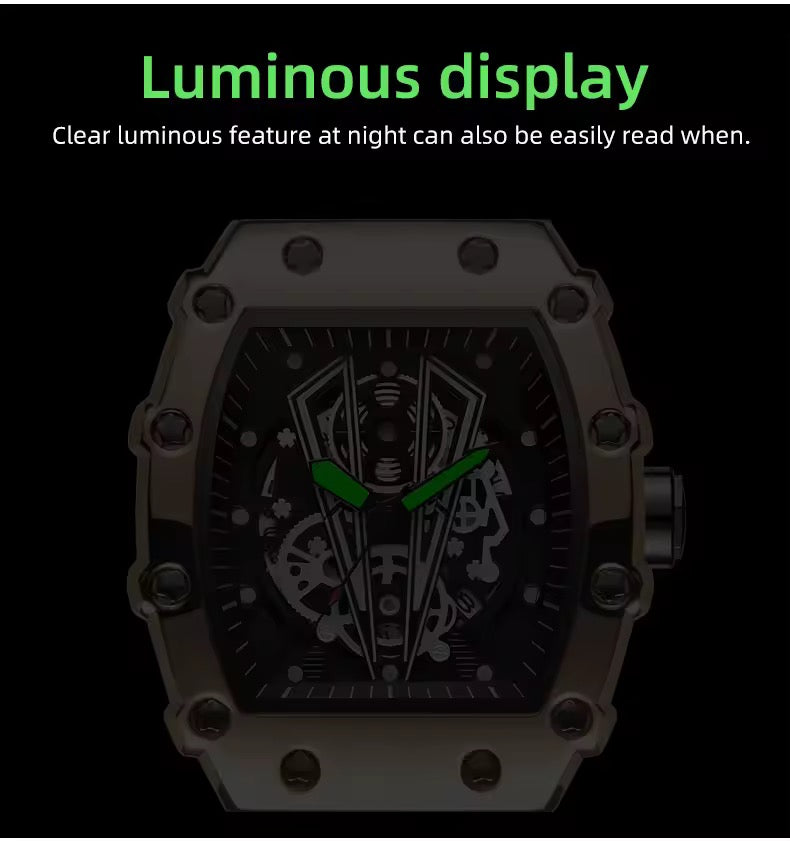 Foreign Trade Men Quartz Waterproof Sport Square Luminous Watch For Men
