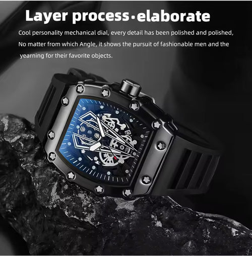 Foreign Trade Men Quartz Waterproof Sport Square Luminous Watch For Men